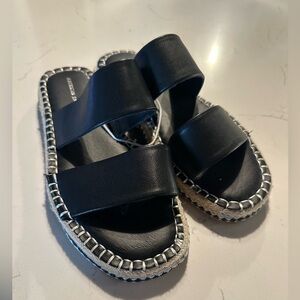 American Eagle Sandal Espadrille Slip on Black  Size 6 New